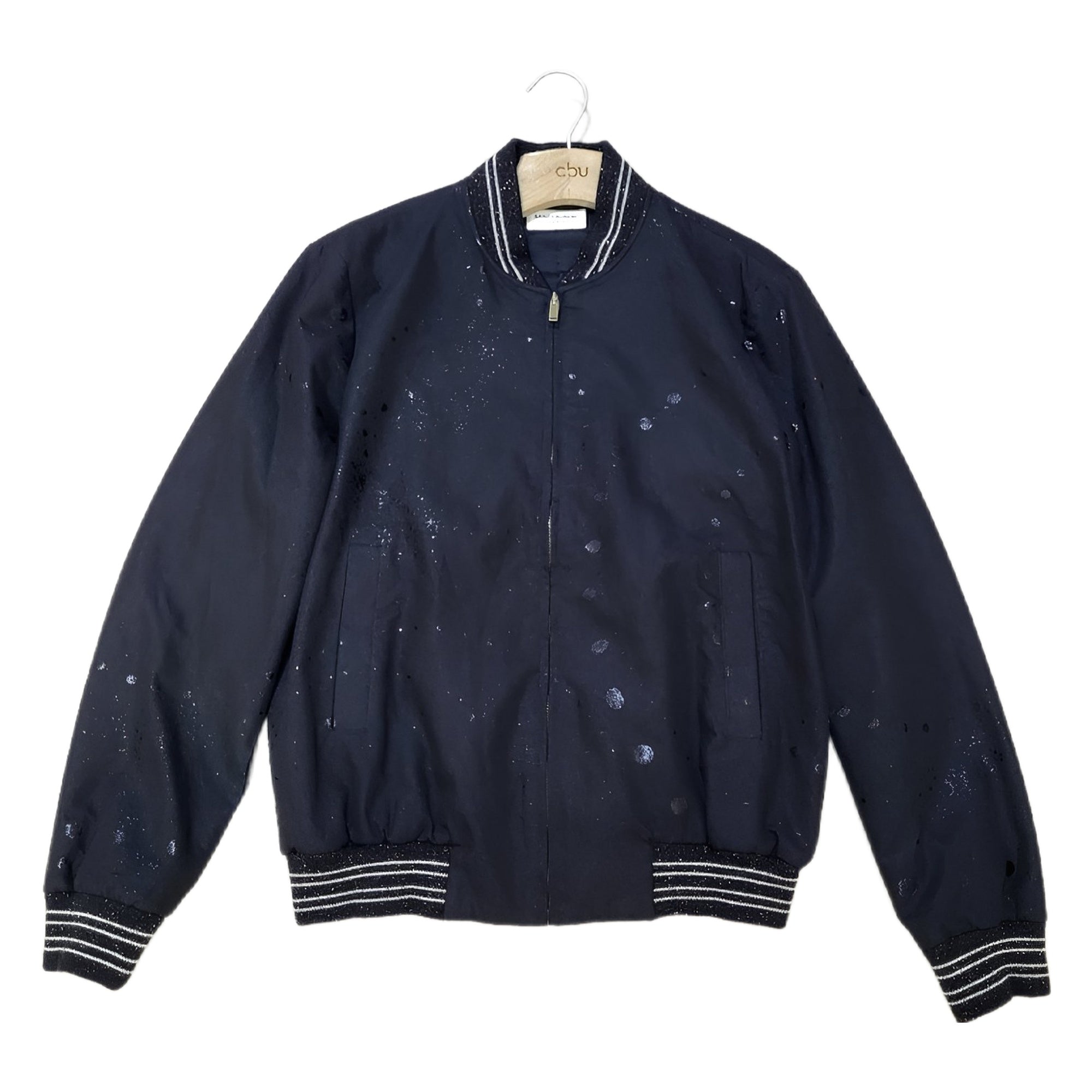 Saint Laurent Galaxry Print Teddy Bomber Jacket