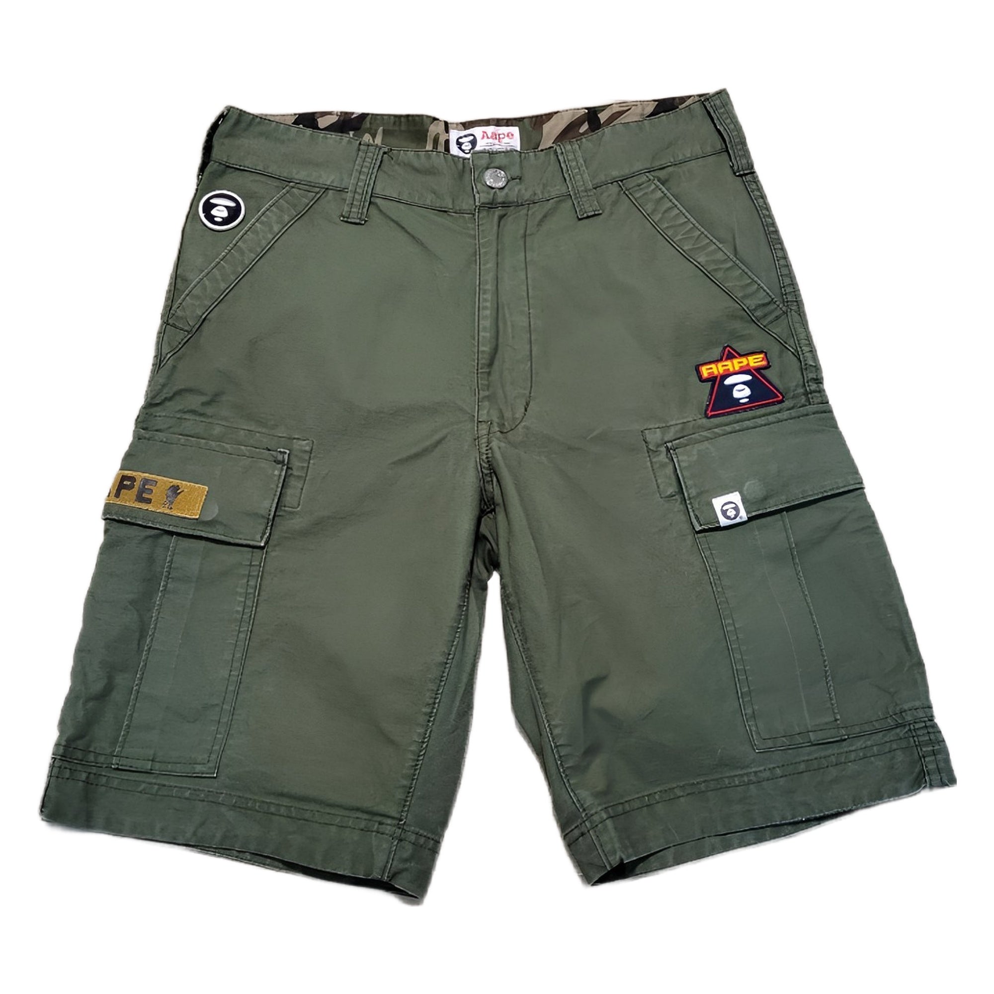 A Bathing Ape washed military shorts