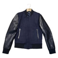 System denim with artifical leather bomber jacket