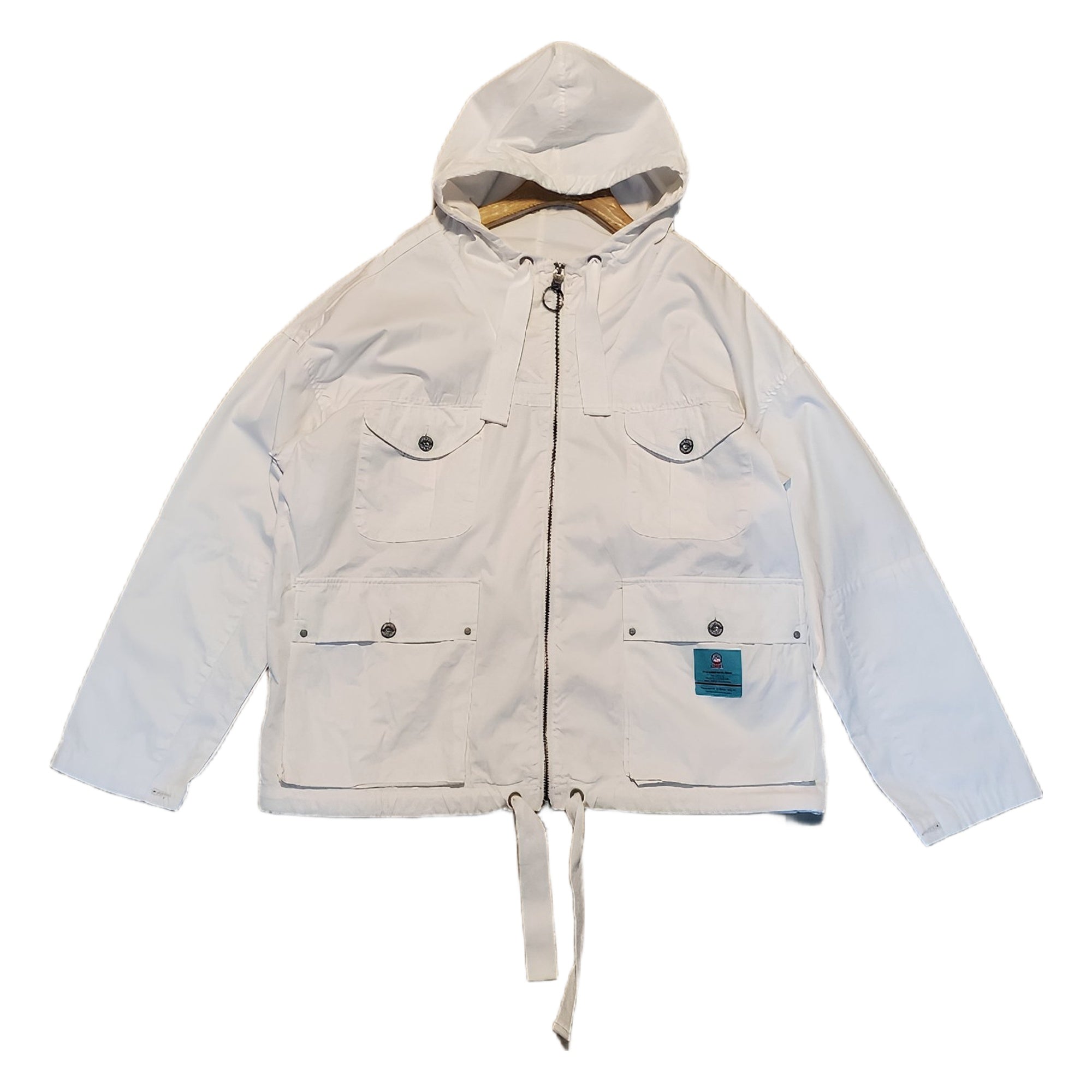 Nigel Cabourn Lybro white zip army smock