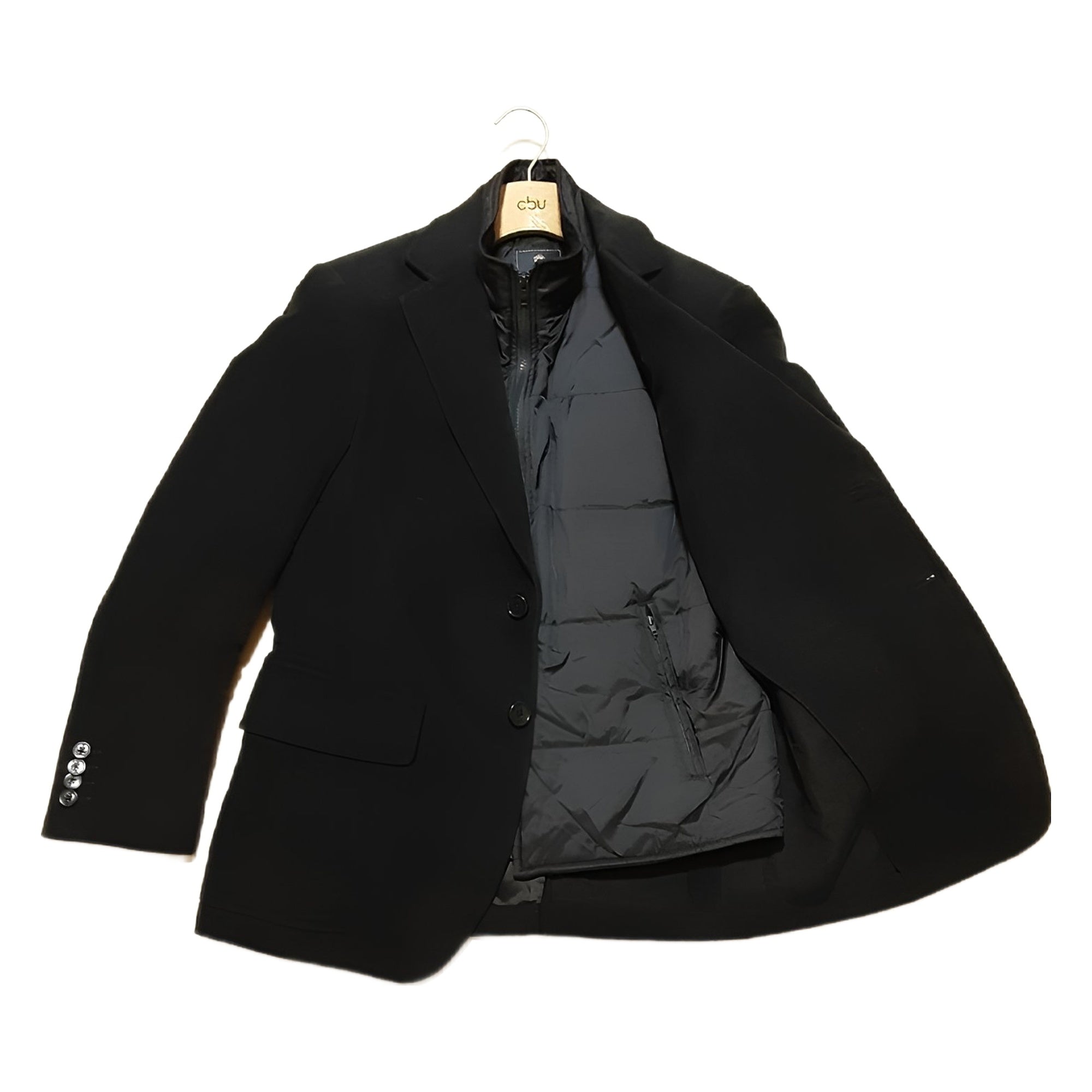 Fay blue velvet single breasted two in one jacket