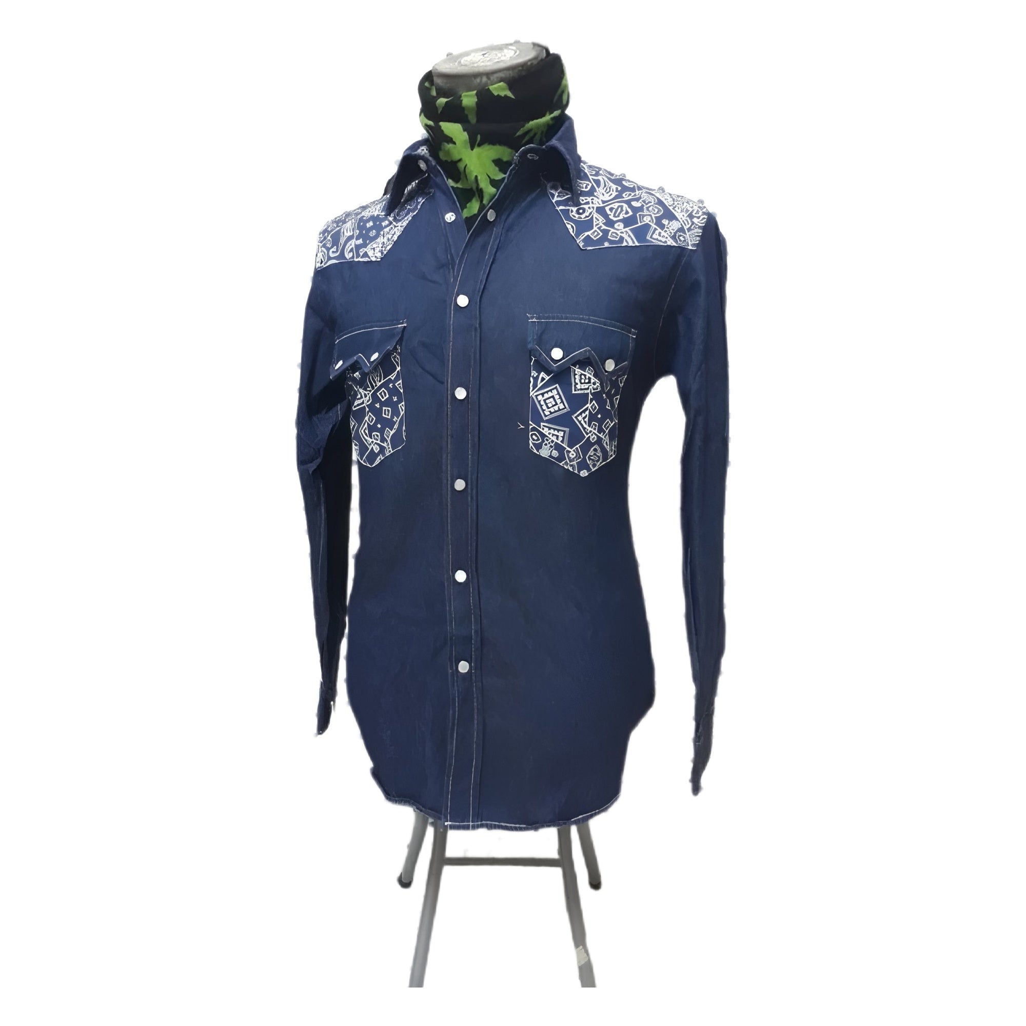 Prms Patchwork denim shirt